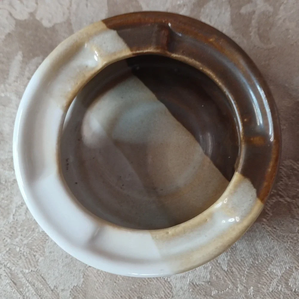 VTG Enterprise Glazed Brown Pottery Ceramic Wax Melt Warmer Tea Light Holder 2x3